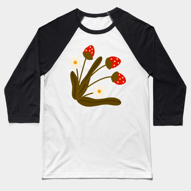 Strawberries Baseball T-Shirt by MondyMornin